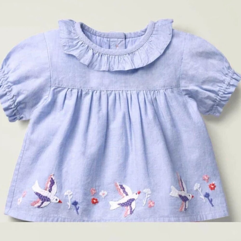 Baby Boden Lot Turtle Applique Cotton Top and Baby Boden Applique Woven Top 12M - Picture 2 of 8